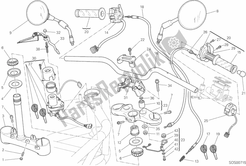 Wszystkie części do Kierownica Ducati Monster 696 ABS Anniversary 2013